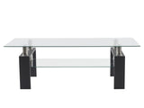 Arc Shaped Two Tiers Tempered Glass Coffee Table 58251189
