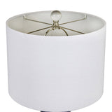 Spyro 23" Contemporary Table Lamp in Bijou Blue Ceramic with White Linen Shade Clear K9 Crystal B202P224021
