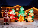 9FT Lighted Christmas Inflatable Decoration, Inflatable Santa and Reindeer Around Campfire, Funny 30767144
