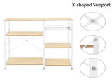 4-Layer Microwave Oven Rack with Pull-Out Basket and X-Shaped Cross Bracket on the Back 06022263