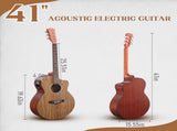 KMA201 41-inch walnut top acoustic guitar with matte binding, comes with a 15W amplifier, bag, 84449469