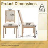 French Country Dining Chairs Set of 2, Upholstered Chairs with Square Back, Wire drawing and carving W3426P324534