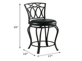 Black Swivel Counter Height Stool with Upholstered Seat B062P145516