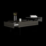 ZUN Lift Top Coffee Table, One Drawer, Two Legs, Carbon Espresso / Onyx B097133192