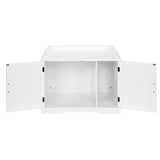 ZUN FCH Cat Litter Box House Hidden Cabinet Extra Large Enclosure Furniture White 41330453