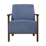 Modern Design 1pc Accent Chair Blue Corduroy Seat Cushions Solid Wood Living Room Furniture B011P283276