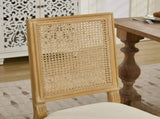 French Decor Chairs Set of 2, Louis Dining Chairs with Square Rattan Backrest and Exquisitely Carved W1143P335056