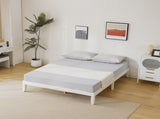 Basic bed frame Painted pine wood Washed white Full 189*136*30.5cm Wooden bed Single bed 00907000