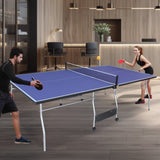 ZUN 8ft Mid-Size Table Tennis Table Foldable & Portable Ping Pong Table Set for Indoor & Outdoor Games 37877415