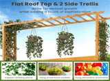 Wooden Raised Garden Bed with Trellis & Flat Roof, Open-Ended Base Planter Box for Climbing 32253535