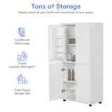 ZUN Tall and Wide Bathroom Floor Storage Cabinet, Bathroom Storage Unit, Freestanding Cabinet with 4 WF323345AAK