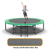 ZUN 10FT Pumpkin Trampoline, Outdoor Trampoline with Basketball Hoop, Enclosure Net and Ladder W1163P148156