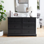 ZUN Modern Farmhouse 6-Drawer Chest of Drawers for Bedroom, Wooden Bedroom Drawer Dresser with 6 Storage W2275P224406