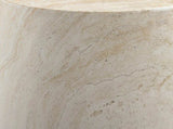 Light Travertine Finish Magnesium Oxide Tapered Side Table 14.57" Top Diameter Round End Table W5351P456856