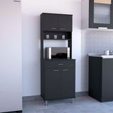 Della 60 Kitchen Pantry with Countertop, Closed & Open Storage -Black B20091840