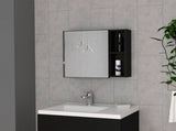 Medicine 18H" Single Door Cabinet, Two External Shelves, Three Interior Shelves , Black B097133142