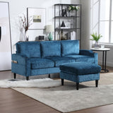 UNITED WE WIN Sofa for three, solid wood frame, Chenille fabric, side pocket, with two cup holders, W1568142739