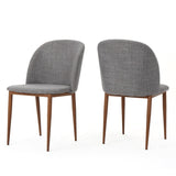 ZUN Mid-Century Dining Chair Fabric Upholstered Chair , Light Gray 60808.00