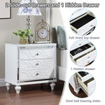 ZUN Contemporary Nightstands with mirror frame accents, Bedside Table with two drawers and one hidden W1998131732