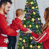 6ft Pre-lit Artificial Christmas Tree, Spruce Tree with Color-Changing Fiber Optic Lights, 185 Warm 26985925