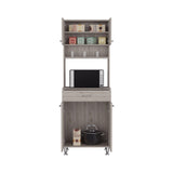 Della 60 Kitchen Pantry with Countertop, Closed & Open Storage -Light Gray B07091841