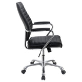 Black and Chrome Height Adjustable Swivel Office Chair B062P153797