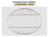 13-inch Portable Ceramic Charcoal Grill with Grill Stand, Stainless Steel Cooking Grate, Heat 29244848