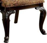 Traditional Formal Set of 2 Side Chairs Brown Cherry Solid wood Chair Padded Fabric Upholstered Seat B01178730
