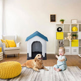33 inch Large Plastic Dog House, Indoor Outdoor Doghouse Pet House with Air Vents and Elevated 55267204