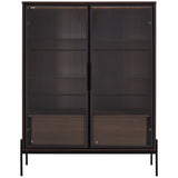 51.2'' Tall Lighted Display Cabinet with Tempered Glass Door, Metal Legs, LED Curio Cabinet, Modern N845P261794D