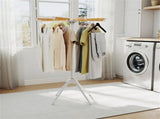 Foldable Bamboo Clothes Drying Rack with 40 Hanger Slots, Space Saving Laundry Drying Stand for 84813643