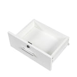 ZUN White modern simple hair desk, multi-layer storage, large storage space 89040188