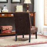 Pisano Contemporary Chenille Fabric Armless Accent Chair with Pillow, Chocolate T2574P164499