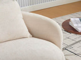30"W Modern Round 360&deg Swivel Barrel Accent Chair with Pillow, Chenille Upholstered Comfy Barrel W3118P462479