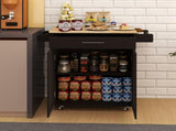 Kitchen island rolling trolley cart with 1 drawer & 2 doors with Adjustable Shelves & towel rack & W282P184187