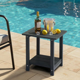 2-Tier Side Table, HDPE Adirondack Table Patio Side Table, Weather Resistant End Table Small 48670186