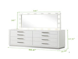 Coco Modern Style 8-Drawer Dresser Made with Wood in Milky White 659436126374