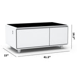 ZUN Modern Smart Coffee Table with Built-in Fridge, Bluetooth Speaker, Wireless Charging, Touch Control W1172P178882