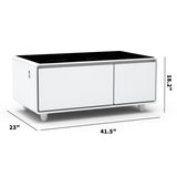 ZUN Modern Smart Coffee Table with Built-in Fridge, Bluetooth Speaker, Wireless Charging, Touch Control W1172P178882