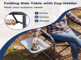 400LBS Heavy Duty Folding Camping Chair with Side Table & Cup Holder, Padded Directors Chair for 37474149