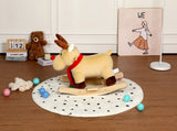 Kids Ride-On Rocking Horse Toy with Lullaby Song,Moose Rocking Toy with Hand Puppets and Safety Belt 43804255