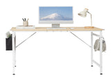 Oak-colored SG001FD P2 particleboard iron pipe 120cm cut-out computer desk with non-woven fabric 27487135