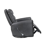 Glider Reclining Chair Swivel Motion Gray Breathable Faux Leather Upholstery Luxury Living Room B011P287701