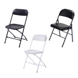 4pcs Elegant Foldable Iron & PVC Chairs for Convention & Exhibition Black 33457557