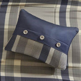 Twin XL Plaid Comforter Set with Bed Sheets B03595827