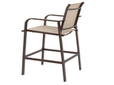 2pcs Wrought Iron Brown Frame Beige Cloth Surface Garden Bar Chair 90913545
