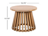 Outdoor Acacia Wood Patio Side Table, Round Coffee Table for Backyard, Lawn, Balcony,Light Teak N770P313252L