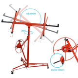 ZUN Drywall Lift Panel 13' Lift Drywall Panel Hoist Jack Lifter,red W46577210