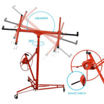 ZUN Drywall Lift Panel 11' Lift Drywall Panel Hoist Jack Lifter,red W46537282