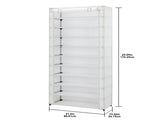 10 Shelf Organizer Shoe Rack with Cover to Hold 30 Pair Shoes, 31.5 in W x 13.46 in D x 69.09 in H, 08316307